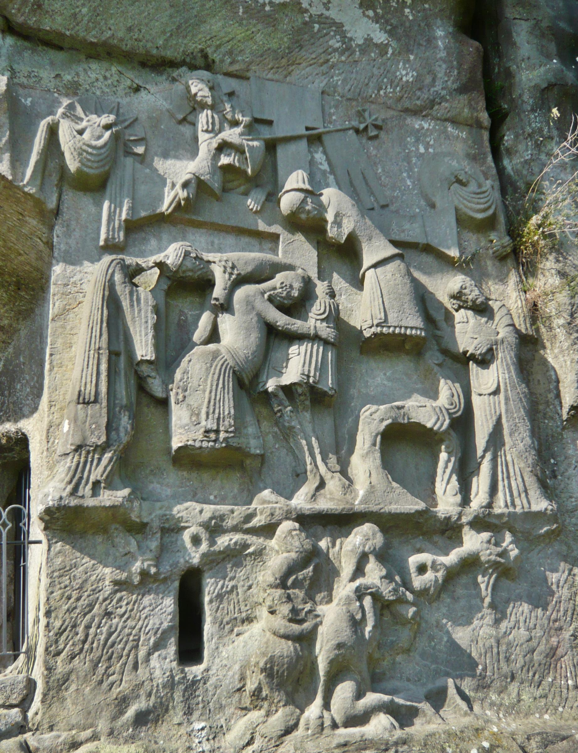 Kreuzabnahmerelief an den Externsteinen