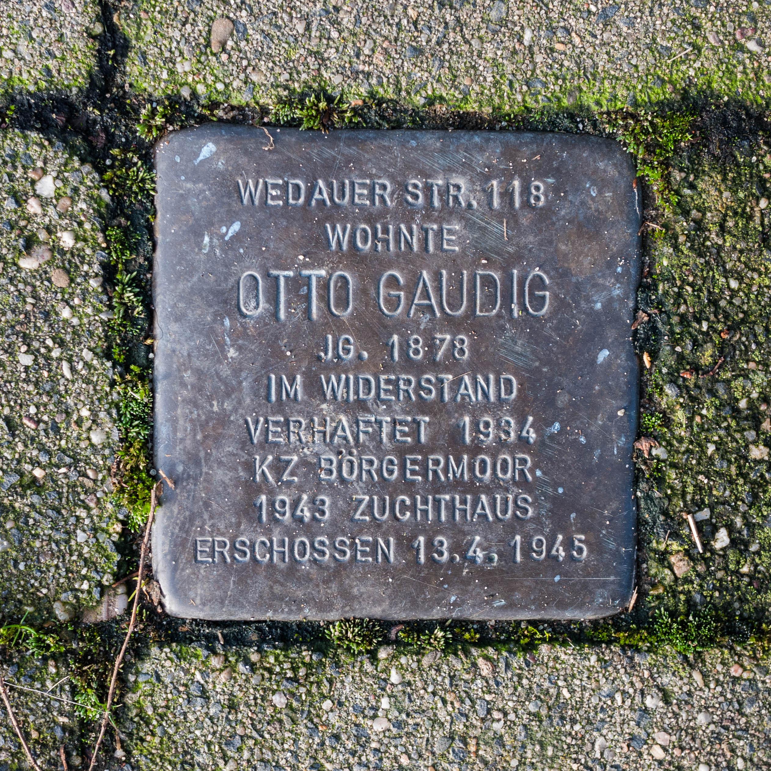 Stolperstein für Otto Gaudig